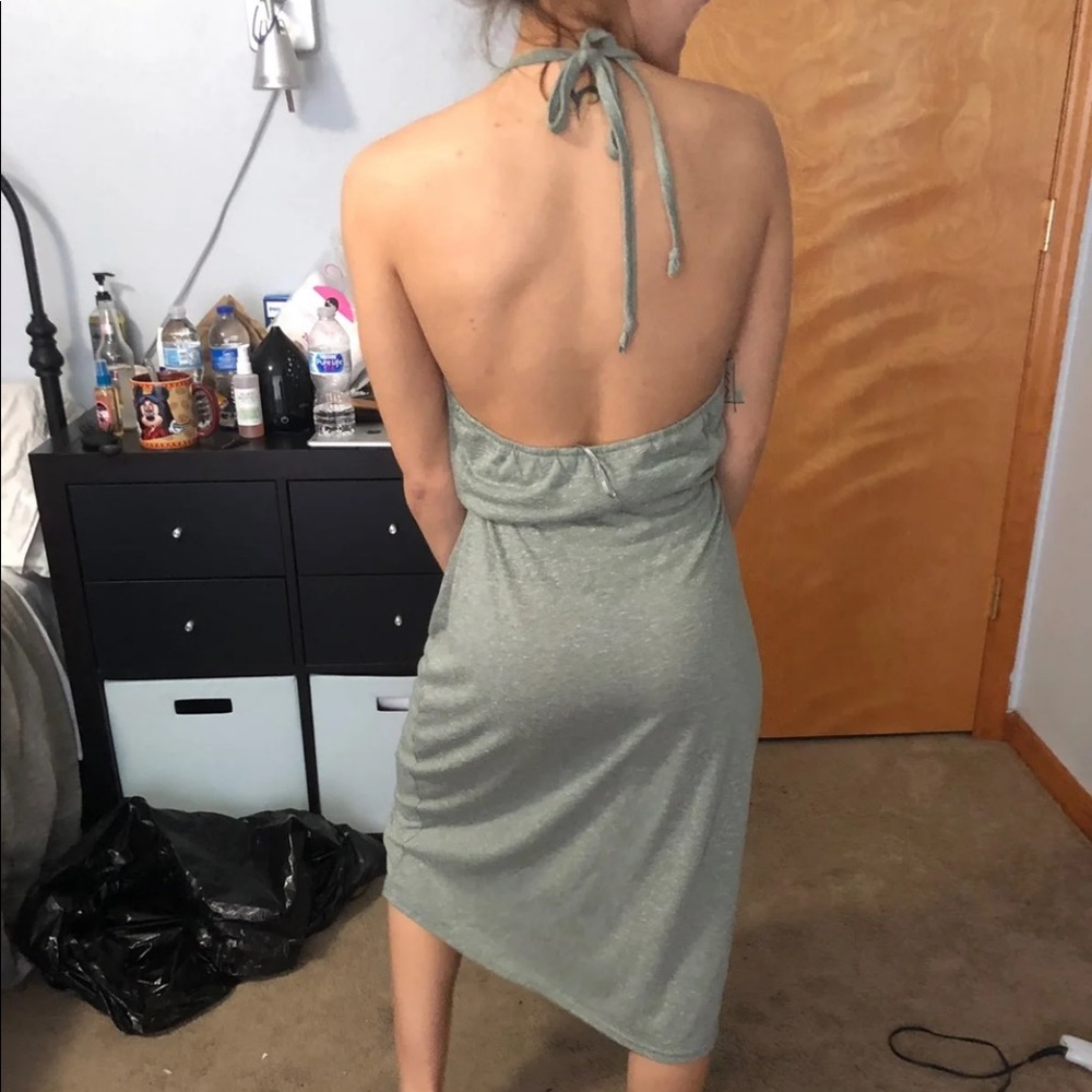 Low back halter tied dress